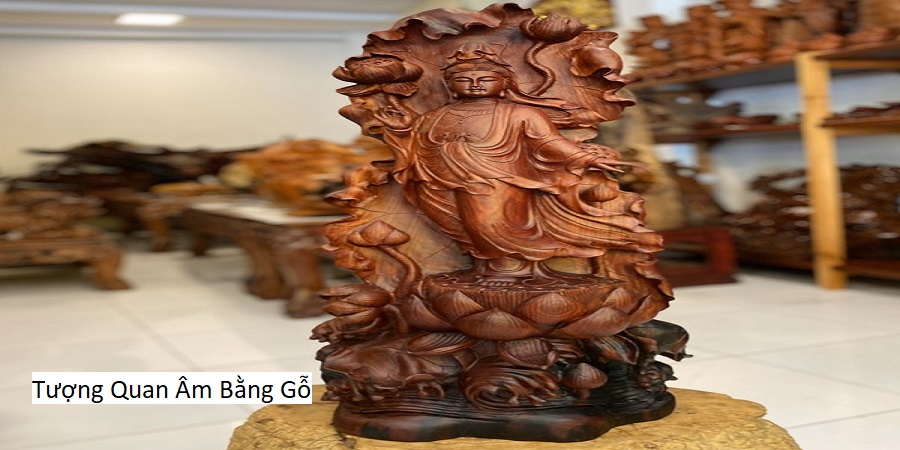 Tượng Quan Âm Bằng Gỗ